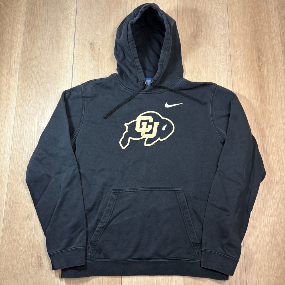 Nike Colorado Buffaloes Hoodie Mens Medium Black CU Buffs Pullover Sweatshirt